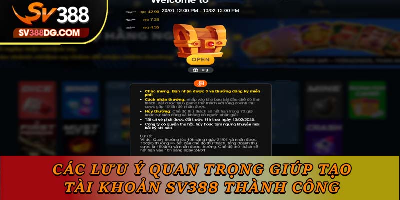 Các lưu ý quan trọng giúp tạo tài khoản SV388 thành công Các lưu ý quan trọng giúp tạo tài khoản SV388 thành công